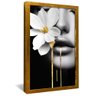 quadro mulher flor preto branco dourado