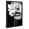 quadro mulher flor preto branco preto