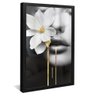 quadro mulher flor preto branco preto reflexo