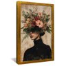 quadro mulher floral v3 dourado