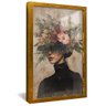 quadro mulher floral v3 dourado reflexo