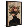 quadro mulher floral v3 preto