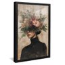 quadro mulher floral v3 preto reflexo