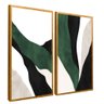 quadro duo painel faixas abstratas dourado