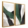 quadro duo painel faixas abstratas dourado reflexo