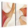 quadro duo painel flow laranja borda infinita