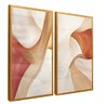 quadro duo painel flow laranja dourado reflexo