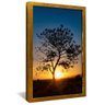 quadro arvore por do sol dourado
