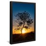 quadro arvore por do sol preto