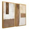 quadro duo painel rustico abstrato dourado