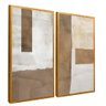 quadro duo painel rustico abstrato dourado reflexo