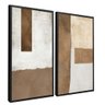 quadro duo painel rustico abstrato preto