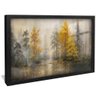 quadro floresta lago preto reflexo