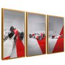 quadro trio mc senna dourado reflexo