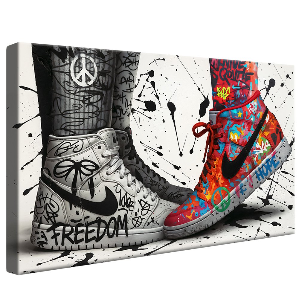 Quadro Decorativo Sneaker Graffiti Love V2457