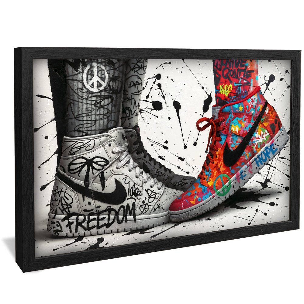 Quadro Decorativo Sneaker Graffiti Love V2457