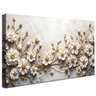 quadro floral gesso dourado borda infinita