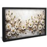 quadro floral gesso dourado preto