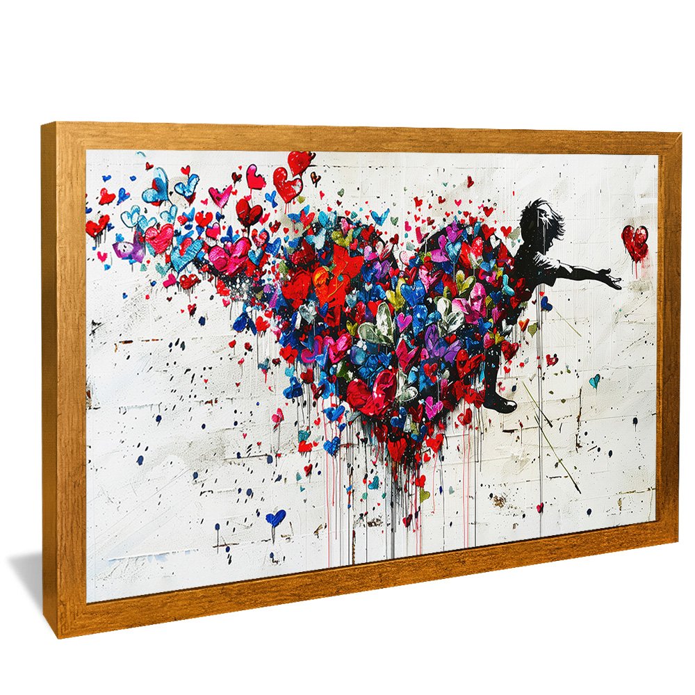 Quadro Decorativo Banksy Hearts in Motion V2484
