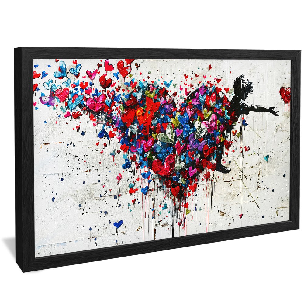 Quadro Decorativo Banksy Hearts in Motion V2484