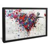 quadro branksy hearts motion preto reflexo