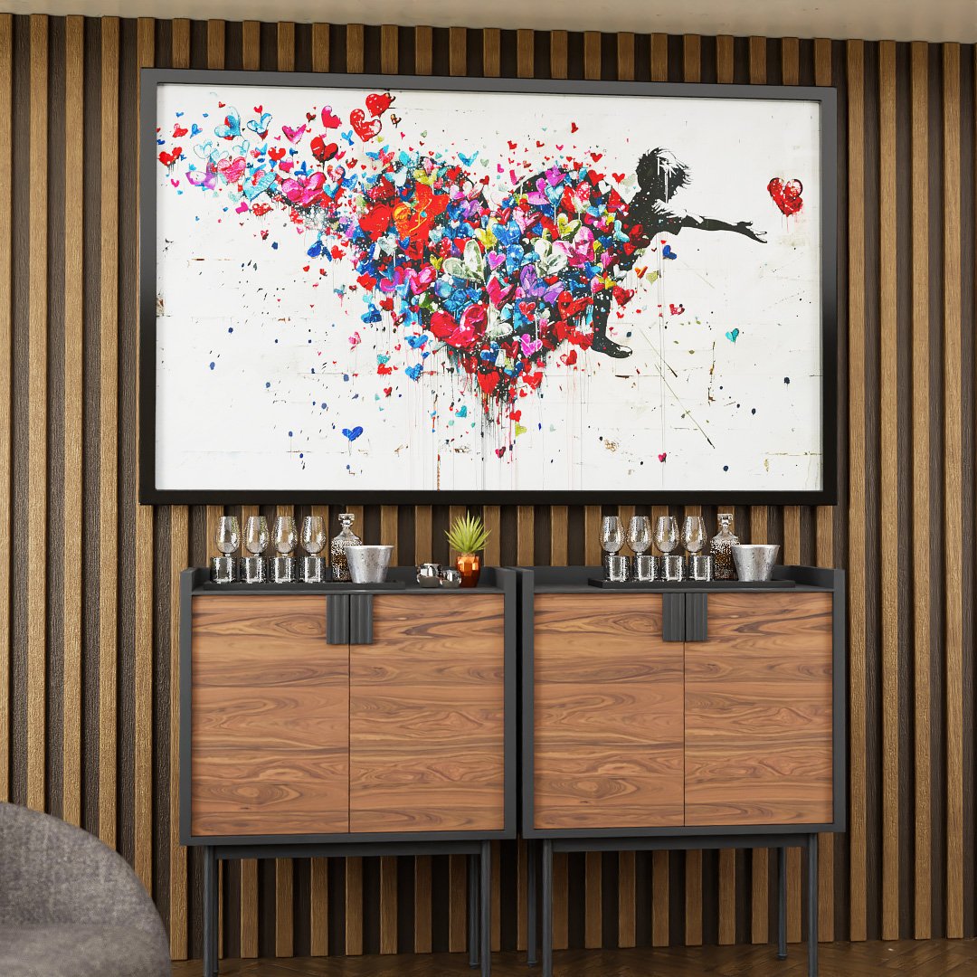 Quadro Decorativo Banksy Hearts in Motion V2484