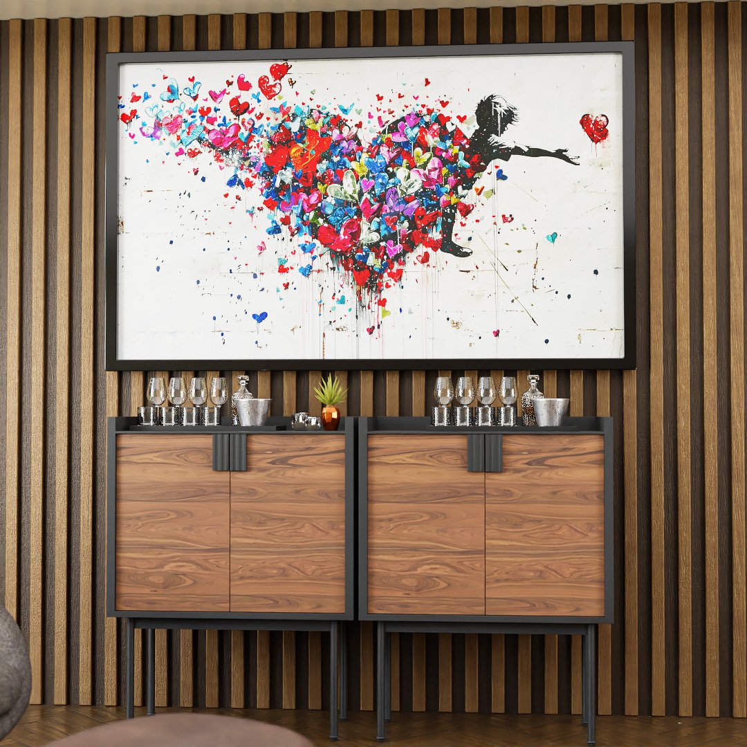 Quadro Decorativo Banksy Hearts in Motion V2484