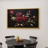 1 quadro pintura rosas fundo escuro