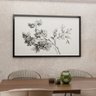 1 quadro desenho floral preto branco