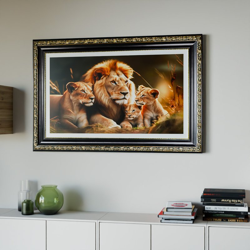 1 quadro familia leoes 2 filhotes