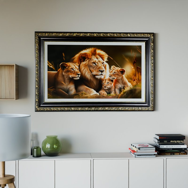 2 quadro familia leoes 2 filhotes