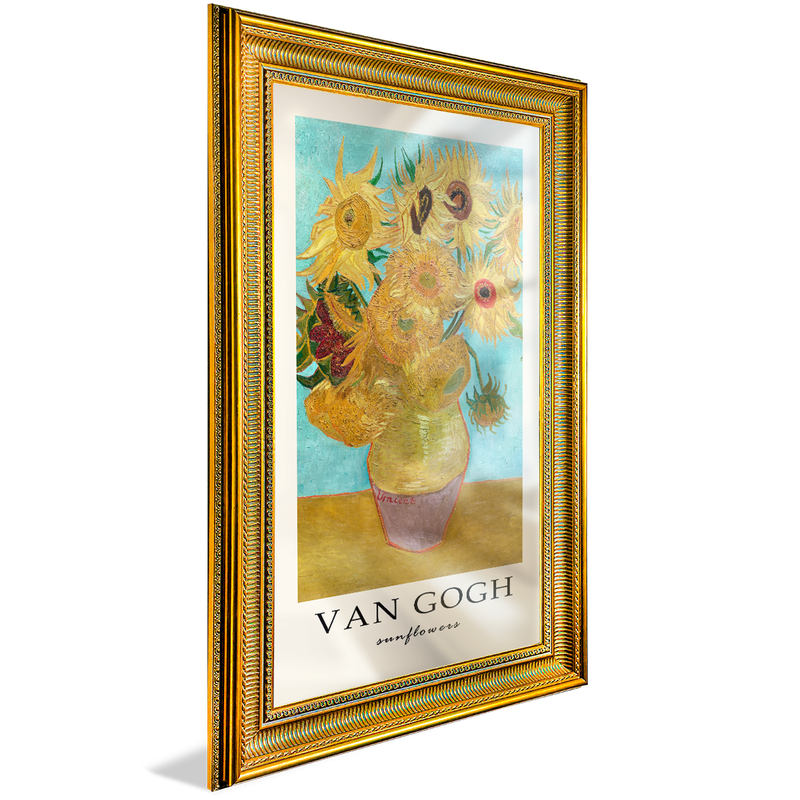 quadro van gogh sunflowers 03 com vidro