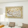 1 quadro floral branco dourado