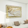 2 quadro floral branco dourado