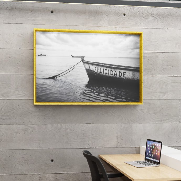 1 quadro felicidade mar dourado