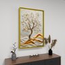 1 quadro arvore branca detalhes dourados