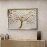 1 quadro a rvore dourada folhas brancas