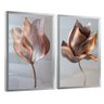 quadro floral avermelhado duo inox reflexo