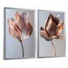 quadro floral avermelhado duo inox