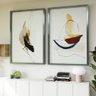2 quadro duo abstrato sentimentos inox