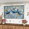 2 quadro pintura floral azul