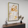 2 quadro pintura floral dourado
