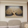1 quadro arvore dourada fundo preto
