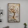 2 quadro arvore dourada entalhada
