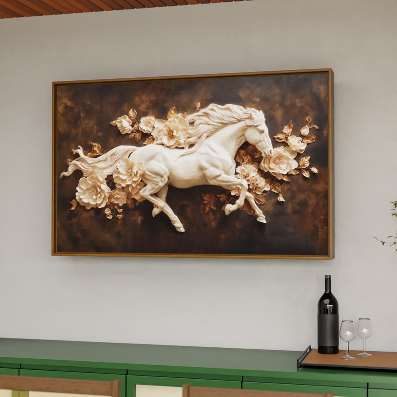 1 quadro corcel branco metal