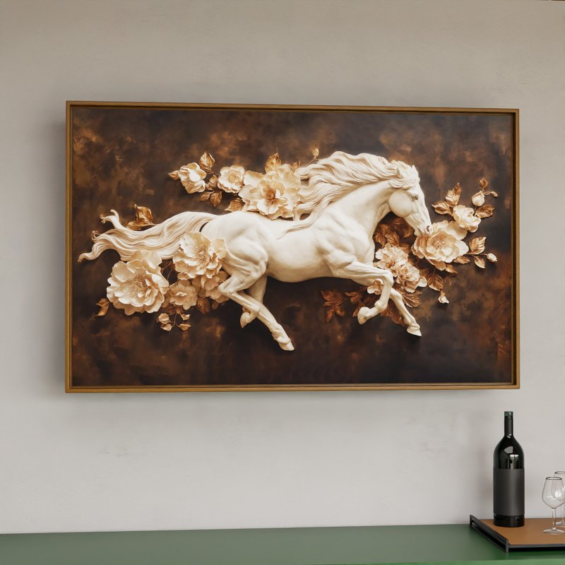 2 quadro corcel branco metal