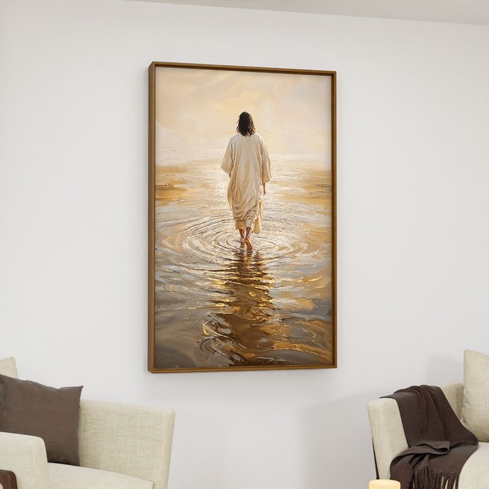 1 quadro jesus walking