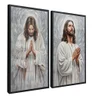 quadro duo jesus rezando preto reflexo