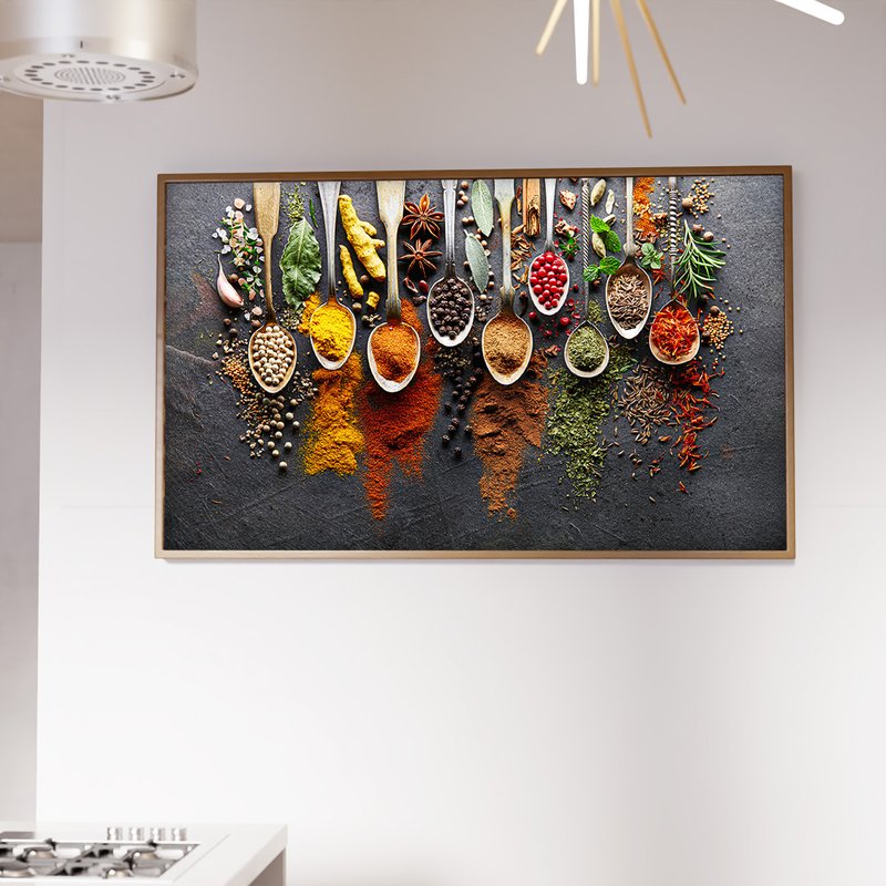 1 quadro temperos colheres