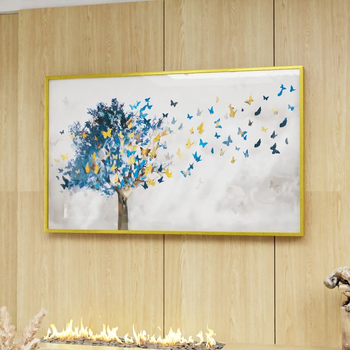 1 quadro folhas borboletas